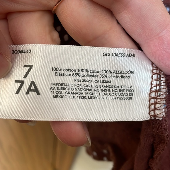 CARTERS UEC Girls Size 7 Brown White Polka Dot Tiered Midi Dress - Picture 6 of 13